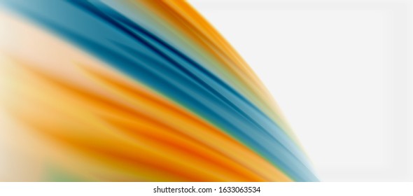 Wave lines abstract background, smooth silk design with rainbow style colors. Liquid fluid color waves. Vector Illustration For Wallpaper, Banner, Background, Card, Book, Illustration, landing page