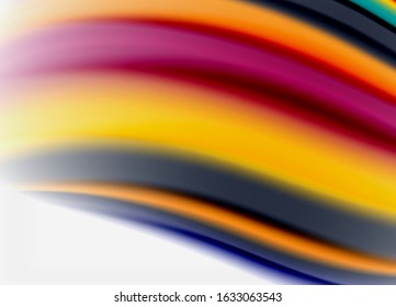 Wave lines abstract background, smooth silk design with rainbow style colors. Liquid fluid color waves. Vector Illustration For Wallpaper, Banner, Background, Card, Book, Illustration, landing page