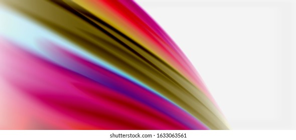 Wave Linien abstrakter Hintergrund, glattes Seidendesign mit Regenbogenfarben. Flüssigkeitsfarbwellen. Vektorgrafik für Bildschirmhintergründe, Banner, Hintergrund, Karte, Buch, Illustration, Landing-Page