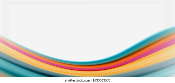 Wave lines abstract background, smooth silk design with rainbow style colors. Liquid fluid color waves. Vector Illustration For Wallpaper, Banner, Background, Card, Book, Illustration, landing page