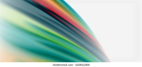 Wave lines abstract background, smooth silk design with rainbow style colors. Liquid fluid color waves. Vector Illustration For Wallpaper, Banner, Background, Card, Book, Illustration, landing page