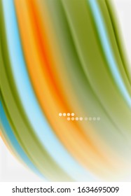 Wave lines abstract background, smooth silk design with rainbow style colors. Liquid fluid color waves. Vector Illustration For Wallpaper, Banner, Background, Card, Book, Illustration, landing page