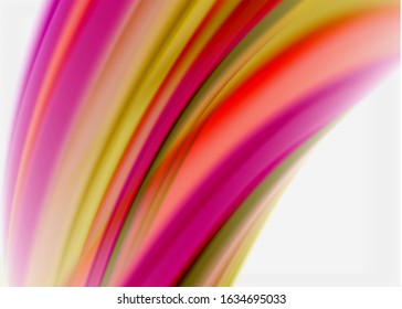 Wave lines abstract background, smooth silk design with rainbow style colors. Liquid fluid color waves. Vector Illustration For Wallpaper, Banner, Background, Card, Book, Illustration, landing page