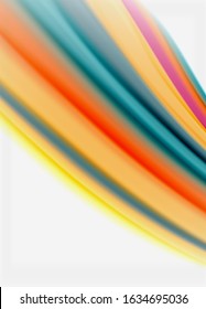 Wave lines abstract background, smooth silk design with rainbow style colors. Liquid fluid color waves. Vector Illustration For Wallpaper, Banner, Background, Card, Book, Illustration, landing page