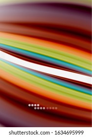 Wave lines abstract background, smooth silk design with rainbow style colors. Liquid fluid color waves. Vector Illustration For Wallpaper, Banner, Background, Card, Book, Illustration, landing page