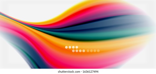 Wave lines abstract background, smooth silk design with rainbow style colors. Liquid fluid color waves. Vector Illustration For Wallpaper, Banner, Background, Card, Book, Illustration, landing page