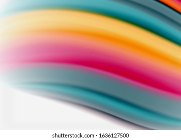 Líneas de onda fondo abstracto, diseño de seda lisa con colores de estilo arcoiris. Olas de color líquido. Ilustración vectorial para fondo de escritorio, pancarta, fondo, tarjeta, libro, ilustración, página de inicio