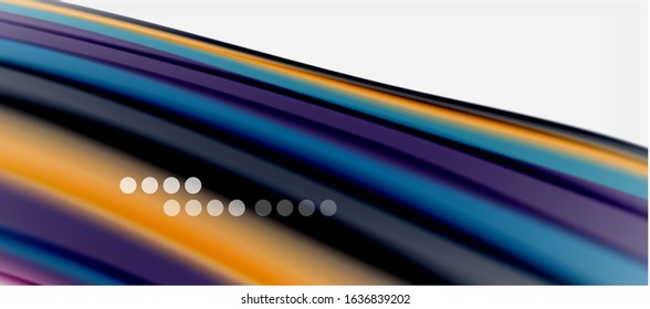 Wave Linien abstrakter Hintergrund, glattes Seidendesign mit Regenbogenfarben. Flüssigkeitsfarbwellen. Vektorgrafik für Bildschirmhintergründe, Banner, Hintergrund, Karte, Buch, Illustration, Landing-Page