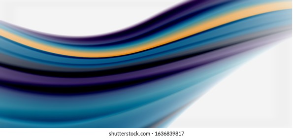 Wave lines abstract background, smooth silk design with rainbow style colors. Liquid fluid color waves. Vector Illustration For Wallpaper, Banner, Background, Card, Book, Illustration, landing page