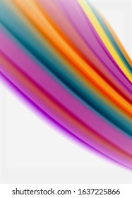 Wave lines abstract background, smooth silk design with rainbow style colors. Liquid fluid color waves. Vector Illustration For Wallpaper, Banner, Background, Card, Book, Illustration, landing page