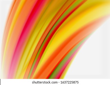 Wave lines abstract background, smooth silk design with rainbow style colors. Liquid fluid color waves. Vector Illustration For Wallpaper, Banner, Background, Card, Book, Illustration, landing page