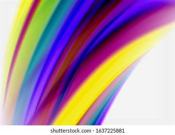 Wave lines abstract background, smooth silk design with rainbow style colors. Liquid fluid color waves. Vector Illustration For Wallpaper, Banner, Background, Card, Book, Illustration, landing page