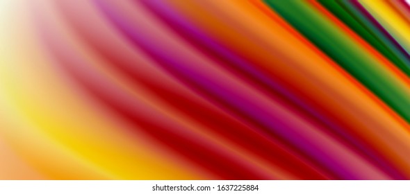 Líneas de onda fondo abstracto, diseño de seda lisa con colores de estilo arcoiris. Olas de color líquido. Ilustración vectorial para fondo de escritorio, pancarta, fondo, tarjeta, libro, ilustración, página de inicio