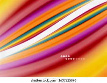 Wave lines abstract background, smooth silk design with rainbow style colors. Liquid fluid color waves. Vector Illustration For Wallpaper, Banner, Background, Card, Book, Illustration, landing page
