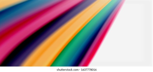 Wave lines abstract background, smooth silk design with rainbow style colors. Liquid fluid color waves. Vector Illustration For Wallpaper, Banner, Background, Card, Book, Illustration, landing page