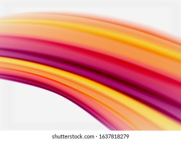 Wave lines abstract background, smooth silk design with rainbow style colors. Liquid fluid color waves. Vector Illustration For Wallpaper, Banner, Background, Card, Book, Illustration, landing page