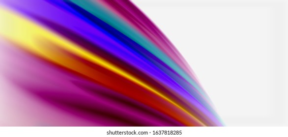 Wave lines abstract background, smooth silk design with rainbow style colors. Liquid fluid color waves. Vector Illustration For Wallpaper, Banner, Background, Card, Book, Illustration, landing page