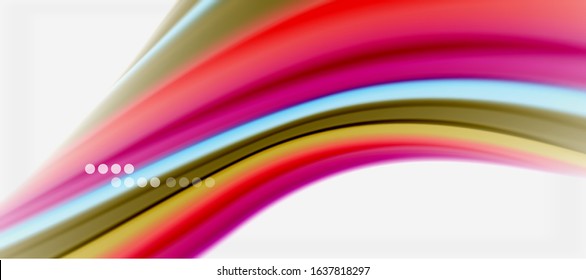 Wave lines abstract background, smooth silk design with rainbow style colors. Liquid fluid color waves. Vector Illustration For Wallpaper, Banner, Background, Card, Book, Illustration, landing page