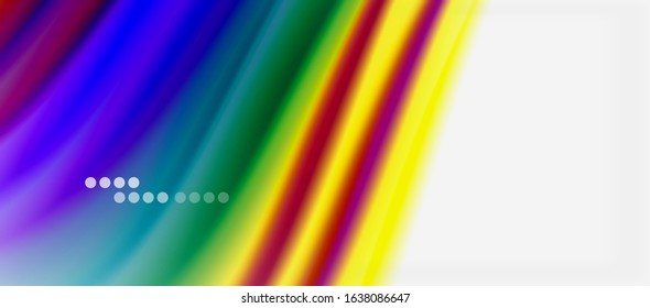 Wave lines abstract background, smooth silk design with rainbow style colors. Liquid fluid color waves. Vector Illustration For Wallpaper, Banner, Background, Card, Book, Illustration, landing page