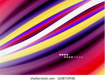 Wave Linien abstrakter Hintergrund, glattes Seidendesign mit Regenbogenfarben. Flüssigkeitsfarbwellen. Vektorgrafik für Bildschirmhintergründe, Banner, Hintergrund, Karte, Buch, Illustration, Landing-Page