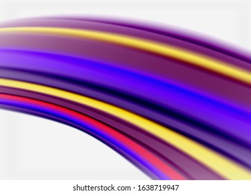 Wave lines abstract background, smooth silk design with rainbow style colors. Liquid fluid color waves. Vector Illustration For Wallpaper, Banner, Background, Card, Book, Illustration, landing page