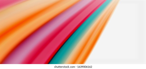 Wave lines abstract background, smooth silk design with rainbow style colors. Liquid fluid color waves. Vector Illustration For Wallpaper, Banner, Background, Card, Book, Illustration, landing page