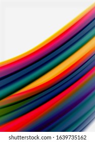 Wave lines abstract background, smooth silk design with rainbow style colors. Liquid fluid color waves. Vector Illustration For Wallpaper, Banner, Background, Card, Book, Illustration, landing page