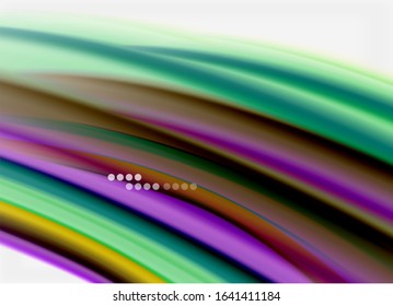 Wave lines abstract background, smooth silk design with rainbow style colors. Liquid fluid color waves. Vector Illustration For Wallpaper, Banner, Background, Card, Book, Illustration, landing page