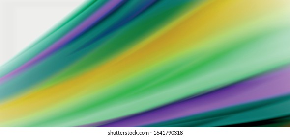 Wave lines abstract background, smooth silk design with rainbow style colors. Liquid fluid color waves. Vector Illustration For Wallpaper, Banner, Background, Card, Book, Illustration, landing page