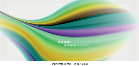 Wave lines abstract background, smooth silk design with rainbow style colors. Liquid fluid color waves. Vector Illustration For Wallpaper, Banner, Background, Card, Book, Illustration, landing page