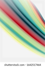 Líneas de onda fondo abstracto, diseño de seda lisa con colores de estilo arcoiris. Olas de color líquido. Ilustración vectorial para fondo de escritorio, pancarta, fondo, tarjeta, libro, ilustración, página de inicio
