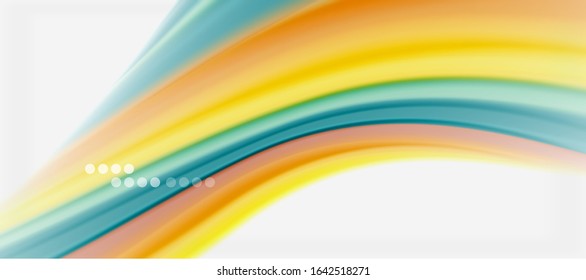Wave lines abstract background, smooth silk design with rainbow style colors. Liquid fluid color waves. Vector Illustration For Wallpaper, Banner, Background, Card, Book, Illustration, landing page