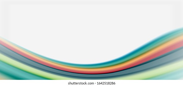 Wave lines abstract background, smooth silk design with rainbow style colors. Liquid fluid color waves. Vector Illustration For Wallpaper, Banner, Background, Card, Book, Illustration, landing page