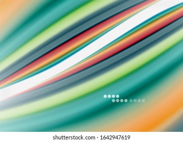 Wave lines abstract background, smooth silk design with rainbow style colors. Liquid fluid color waves. Vector Illustration For Wallpaper, Banner, Background, Card, Book, Illustration, landing page