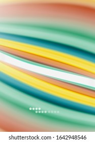 Wave lines abstract background, smooth silk design with rainbow style colors. Liquid fluid color waves. Vector Illustration For Wallpaper, Banner, Background, Card, Book, Illustration, landing page
