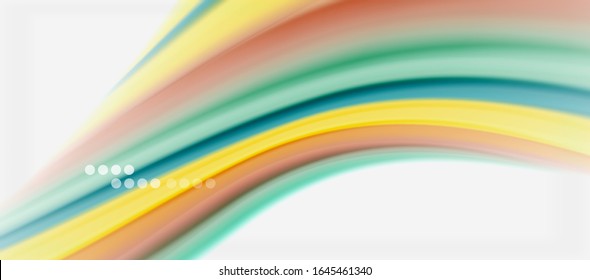 Wave lines abstract background, smooth silk design with rainbow style colors. Liquid fluid color waves. Vector Illustration For Wallpaper, Banner, Background, Card, Book, Illustration, landing page