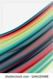 Wave lines abstract background, smooth silk design with rainbow style colors. Liquid fluid color waves. Vector Illustration For Wallpaper, Banner, Background, Card, Book, Illustration, landing page