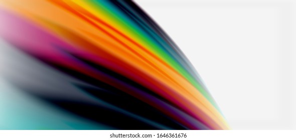Wave lines abstract background, smooth silk design with rainbow style colors. Liquid fluid color waves. Vector Illustration For Wallpaper, Banner, Background, Card, Book, Illustration, landing page