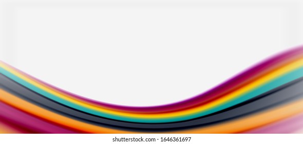 Wave lines abstract background, smooth silk design with rainbow style colors. Liquid fluid color waves. Vector Illustration For Wallpaper, Banner, Background, Card, Book, Illustration, landing page