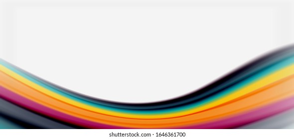 Wave Linien abstrakter Hintergrund, glattes Seidendesign mit Regenbogenfarben. Flüssigkeitsfarbwellen. Vektorillustration-Illustration für Bildschirmhintergrund, Banner, Hintergrund, Karte, Buch, Illustration, Landing-Page
