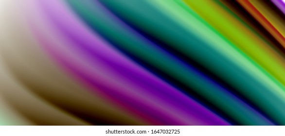 Líneas de onda fondo abstracto, diseño de seda lisa con colores de estilo arcoiris. Olas de color líquido. Ilustración vectorial para papel tapiz, pancarta, fondo, tarjeta, libro, ilustración, página de inicio