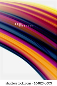 Wave lines abstract background, smooth silk design with rainbow style colors. Liquid fluid color waves. Vector Illustration For Wallpaper, Banner, Background, Card, Book, Illustration, landing page