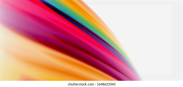 Wave lines abstract background, smooth silk design with rainbow style colors. Liquid fluid color waves. Vector Illustration For Wallpaper, Banner, Background, Card, Book, Illustration, landing page