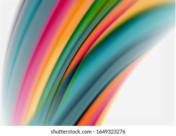 Wave lines abstract background, smooth silk design with rainbow style colors. Liquid fluid color waves. Vector Illustration For Wallpaper, Banner, Background, Card, Book, Illustration, landing page