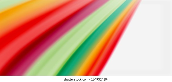 Wave lines abstract background, smooth silk design with rainbow style colors. Liquid fluid color waves. Vector Illustration For Wallpaper, Banner, Background, Card, Book, Illustration, landing page