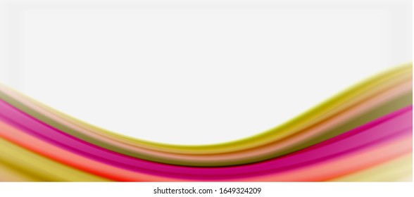 Wave lines abstract background, smooth silk design with rainbow style colors. Liquid fluid color waves. Vector Illustration For Wallpaper, Banner, Background, Card, Book, Illustration, landing page