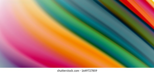 Wave lines abstract background, smooth silk design with rainbow style colors. Liquid fluid color waves. Vector Illustration For Wallpaper, Banner, Background, Card, Book, Illustration, landing page