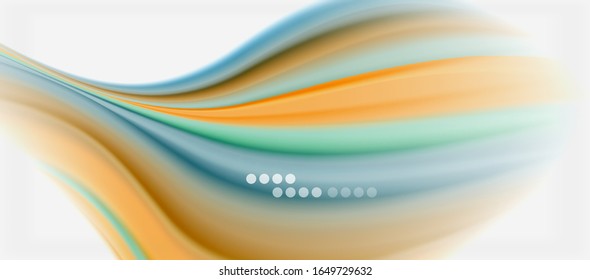 Wave lines abstract background, smooth silk design with rainbow style colors. Liquid fluid color waves. Vector Illustration For Wallpaper, Banner, Background, Card, Book, Illustration, landing page