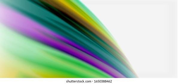 Líneas de onda fondo abstracto, diseño de seda lisa con colores de estilo arcoiris. Olas de color líquido. Ilustración vectorial para papel tapiz, pancarta, fondo, tarjeta, libro, ilustración, página de inicio
