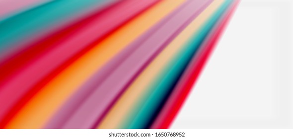 Wave lines abstract background, smooth silk design with rainbow style colors. Liquid fluid color waves. Vector Illustration For Wallpaper, Banner, Background, Card, Book, Illustration, landing page